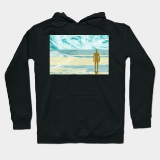 Statue on the Shore : Marbled Paper Semi Abstract Hoodie